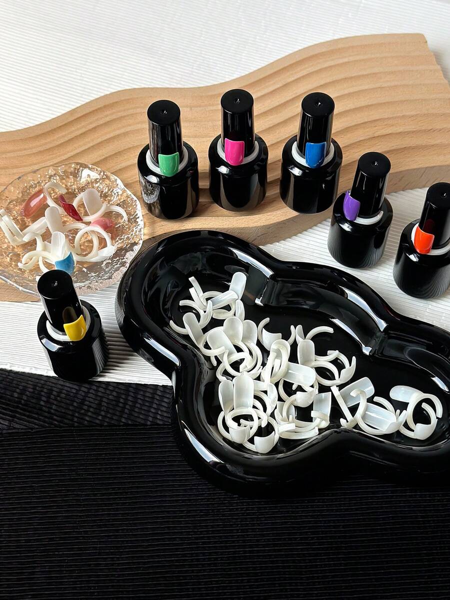 50入瓶蓋式指甲油色環，便攜式指甲油樣品展示環，美甲沙龍用品 - 彩色 - 查看 1