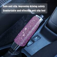 1pc Sparkling Rhinestone Decorated Car Handbrake Cover, Fashionable Shiny Handbrake Protector, Universal Women's Car Interior Decor Accessory - 1pc - View 6