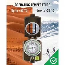 Multifunctional Tactical Survival Military Compass With Lanyard & Pouch | Waterproof & Impact Resistant | Lensatic Sighting Compass For Hiking - 1 - View 6