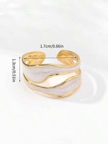 Anillo abierto de dos tonos - Rosa Pálido - Ver 8