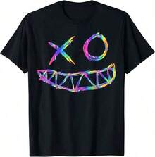 Rainbow Rave Face T-Shirt - Black - View 9