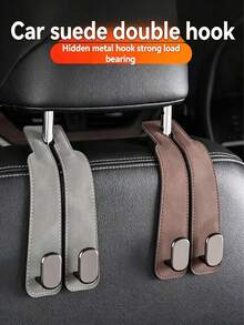 Car Seat Back Storage Hook, Car Organizer Rack, PU Leather Hidden Headrest Hook, Suitable For Car Back Seat, Multi-Functional Durable Car Interior Storage Rack - Car Seat Back Hooks - View 2