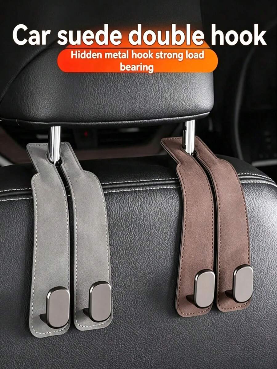 Car Seat Back Storage Hook, Car Organizer Rack, PU Leather Hidden Headrest Hook, Suitable For Car Back Seat, Multi-Functional Durable Car Interior Storage Rack