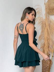 Basic Printed Romper With Padded Cups Duna Premium Sizes P, M, G, And GG - Green Petroleum - View 3