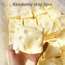 1pc/3pcs Square Cheese Ball Squeeze Toy, Realistic Bread Texture, Slow Rebound TPR Shell, Suitable As Birthday, Christmas, Halloween, Easter Gift - Multicolor - View 16
