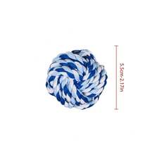 7pcs Dog Rope Knot Toys, Interactive Chewing Rope Ball Toys, Washable Durable Tug Toys For Small And Medium Dogs, Daily Training And Teeth Cleaning - Blue - View 7