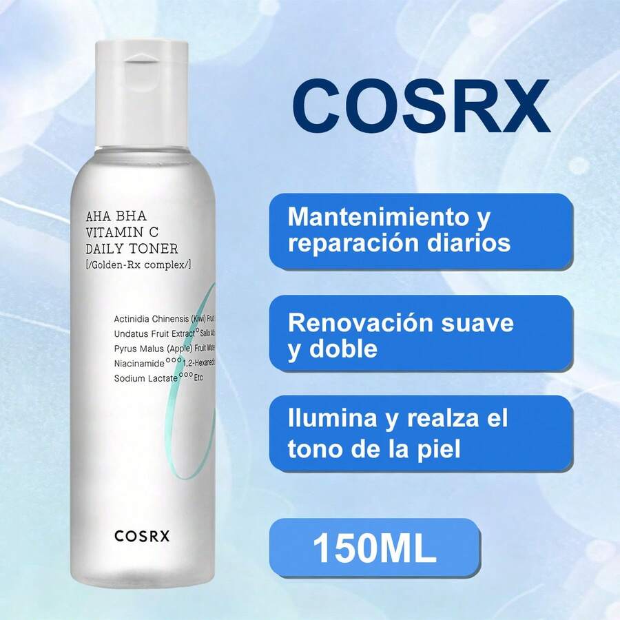 Tónico Diario COSRX AHA BHA Vitamina C 150ml - Exfoliante Suave, Iluminador, Control de Grasa, Elimina Puntos Negros y Acné, Ideal para Piel Grasa y Opaca, Regalo Perfecto para Mujeres - Claro - Ver 1