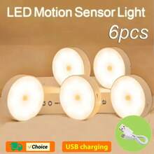 1 Pack Magnetic Motion Sensor LED Cabinet Light, USB Rechargeable Wireless Human Body Induction Night Light For Wardrobe, Corridor, Bedroom, Dormitory, Aisle, Staircase - Night Light - View 4