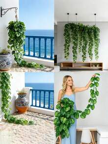 3 Pieces / 1 Piece Realistic Turtle-Shell-Like Vine Leaves, High-Quality Monterey Vine Leaves - Realistic Artificial Plants, Suitable For Home Decoration, Valentine's Day, Thanksgiving Decoration, And Very Suitable For Indoor And Outdoor Use. - Multicolor - View 7