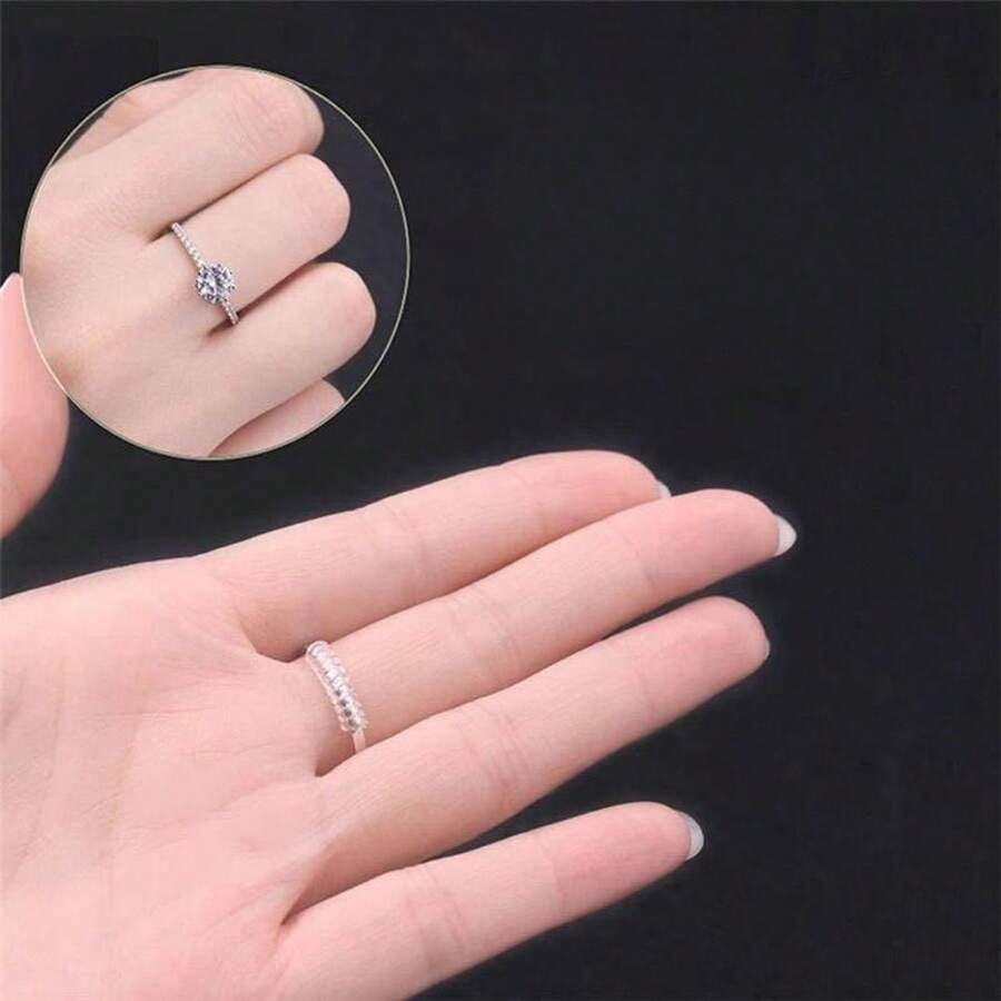 1pc Ring Size Adjuster, Invisible Pinky Ring Tightness Size Fixer, Non-Slip Tool, Simple And Versatile Accessory - A Thin, Round Strip - View 1