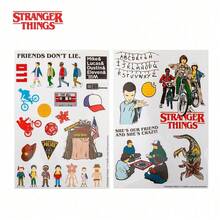 Set de 2 pegatinas decorativas oficiales de Stranger Things de Netflix, pegatinas impermeables y removibles de personajes de anime - A - Ver 4