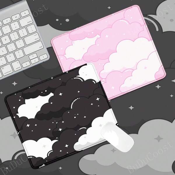 Thảm lót bàn XS Kawaii Hồng Mây Dễ Thương, Tấm lót bàn chơi game nhỏ, Thảm chuột cao su chống trượt, Lựa chọn tốt nhất cho tấm lót chuột.