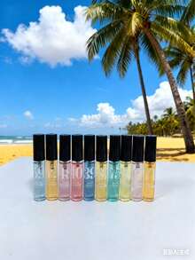 20/10/5/1 Peças Conjunto de Presente de Névoa de Fragrância Mini, Amostras de Tamanho de Viagem, Garrafas Multicoloridas, Fragrância Fresca de Longa Duração, Embalagem com Tema de Praia Tropical, Névoa Corporal Portátil Adequada para Férias de Verão e Presentes de Luxo - Multi Aromas - Visão 9