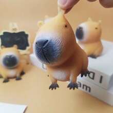 1/2pcs Cute Capybara Squeeze Toy, Fun Stress Relief Toy, Adorable Pet And Animal Toy, Suitable For Children's Educational Games, Teenagers And Adults Stress Relief, Birthday Holiday Party Gift - Multicolor - View 2