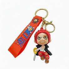 MINISO One Piece Shanks Character Keychain, Anime Mini Figure Bag Charm With Sword Detail & Metal Key Ring, Backpack Purse Accessory, Back To School Gift - Style 1 - View 6