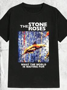 Camiseta de la banda The Stone Roses de los 80 - Negro - Ver 6