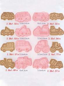 8 piezas Sello de galleta con excavador - Rosa - Ver 4
