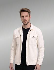 Stylish Men's Jacket With Waterfall Collar, Long Sleeves, Casual Sweatshirt Style With Button Details And Pockets. - Off - View 12