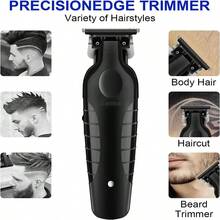 KeMei KM-2299+KM-2296 Professional Wireless Hair Clipper & Trimmer Set, USB Dual Charging Base, Adjustable Men's Electric Beard Trimmer, Ceramic Blade Home Hair Clipper - View 5