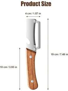 2pcs Multi-Function Peeler With Wooden Handle And Bottle Opener, 2-In-1 Stainless Steel Blades, Essential Kitchen Tool Designed For Peeling Various Fruits And Vegetables - Multiple Styles - View 3