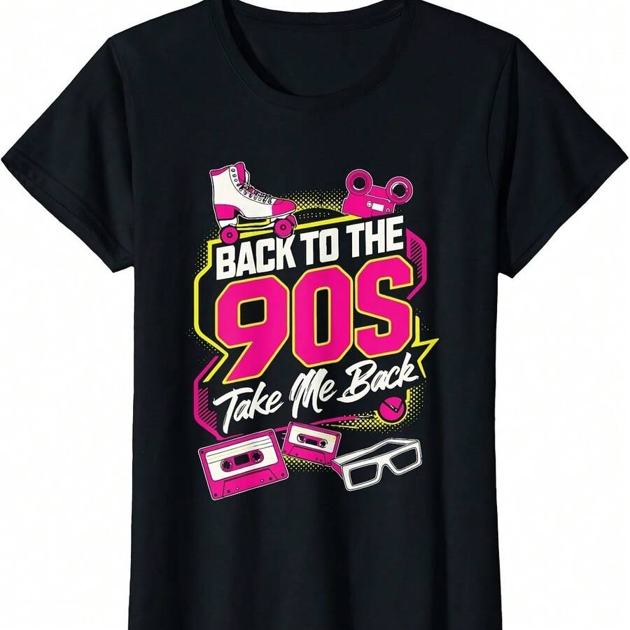 Back To The 90s Take Me Back 90s Theme 90's Party Retro T-Shirt - Black - View 1