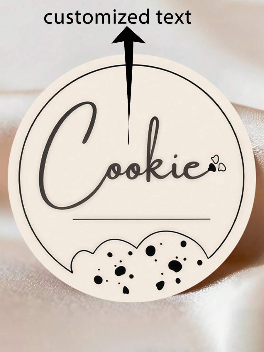 48/96pcs Customized Cookie Stickers - Personalized Round Baking Labels With Heart Design - Waterproof And Oil-Proof, Suitable For Gift Labels, Baking Packaging And Kitchen Organization - Style 2 - View 1