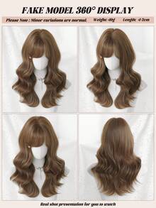 NAMM 18 Inch Medium-Length Shoulder-Length Shoulder Length Wavy Wigs For Women,Synthetic Heat-Resistant Long Fully Machine Wig For Girls Music Festival Party Street Wear, Sakura Festival, Cosplay Anime Or Costume Use (Available In Multiple Colors), Halloween - Multicolor - View 6