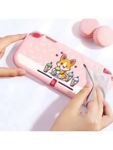 1pc/Set Transparent Cherry Blossom/Cat Paw Design Protective Hard Case Shell Cover For Nintendo Switch/Switch Lite Console - Multicolor - View 3