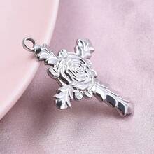 1pc Fashionable Punk Style 304 Stainless Steel Vacuum Electroplated Cross Pendant, Durable Cross Charm Suitable For Bag Decoration, DIY Jewelry Making, Necklace, Bracelet, Earrings - Picture - View 14