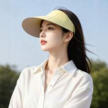 1pc Seamless Integrated Sun Protection Visor Hat, With Widened Brim For UV Protection, Breathable And Non-Sweaty Sun Hat, The First Choice For Holiday Gifts, Valentine's Day Present, Mother's Day Gift, Anniversary Present, Suitable For Short Trips, Camping, Driving, And Commuting, Sun Protection Gear, And A Stylish Accessory - 淺灰色 - 查看 8