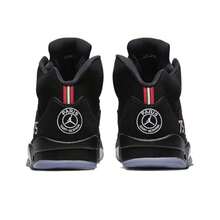 Nike Jordan Air Jordan 5 "PSG" OG, No. 75 Embroidered Paris Saint-Germain High-Top Retro Basketball Shoes, Men's, Coal Black - AV9175-001 - 查看 6