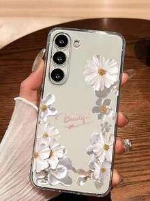 1 Piece Soft Romantic Fashion Floral Print Phone Case Compatible With Huawei Honor, Galaxy A04e/12/A13/A14/A34/A50/A52/A53/A54/S21/S22/S23/S24/S25/S25Ultra/S25FE/S26/S26 PLUS/S26 ULTRA/S26 EDGE, 6A/7A/8A, 12T/13T/15T/15T Pro - 透明 3 - 查看 6