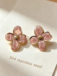 Vintage Luxury Twisted Stud Earrings, Gold-Plated 3D Textured, 304 Stainless Steel Sweat-Resistant And Fade-Resistant, Eye-Catching Ear Jewelry For Holiday Parties, Birthday Banquets, Bridesmaid Looks And Girls' Gatherings, Stand Out, Suitable For Vintage Markets And Summer Travel, Gentle Vacation Style, Fashion Statement For Daily Wear - Multicolor - View 11