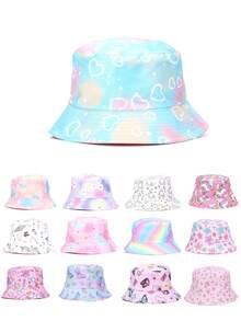 1pc Kids Cartoon Animal Sun Hat, Cute Shark Heart Decor Bucket Hat For Spring Autumn - 1PC - View 3