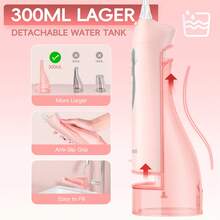 Mornwell D52 便攜式無線水牙線套裝，300ML 水箱，6 個噴嘴，3 種模式，USB 充電式口腔沖洗器，適合旅行與牙套護理 - 彩色 - 查看 7