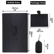 Hooded Rain Poncho, Waterproof Raincoat, Lightweight, Unisex, Suitable For Hiking, Camping, And Emergencies, Adult Sizes For Men And Women - 黑色 - 查看 3