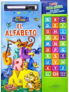 LIBRO INFANTIL INTERACTIVO> EL ALFABETO > CON FIBRA PARA ESCRIBIR Y BORRAR> MEGASONIDOS. ¡Aprender el abecedario nunca fue tan divertido! ✨ El Alfabeto Libro Sonoro incluye botones con sonidos, fibra mágica para escribir y borrar, además de ilustraciones coloridas que capturan la atención de los pequeños. Ideal para estimular el aprendizaje temprano mientras juegan y desarrollan habilidades básicas de lectura y escritura. Perfecto para niños curiosos que aman descubrir letras, sonidos y palabras de forma interactiva y entretenida.  Fortalezas y habilidades de aprendizaje:  Reconocimiento de letras y sonidos Estimulación auditiva y visual Coordinación mano-ojo Desarrollo de motricidad fina Inicio a la lectura y escritura Memoria y asociación visual Aprendizaje interactivo y divertido Estimula la concentración y creatividad - Libro único - Ver 1