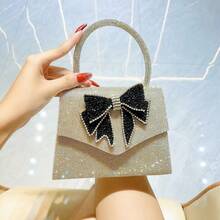 BV Bottega Bang Bang Bolso de mano de mujer de cuero genuino tejido a mano de Andiamo Clutch Campana. Nuevo bolso de mano con diseño de cola de golondrina y mariposa, ideal para vestido de novia, cumpleaños, banquete, noche, bolso cruzado, bolso de noche. - Plateado - Ver 8