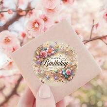 24/48/72pcs Round Floral Gold Foil Birthday Stickers,Watercolor Pink Rose Star Glitter Birthday Labels, Perfect For Birthday Celebrations,Gift Bags, Envelopes, Birthday Cards, Party Favors, Scrapbooking - View 6