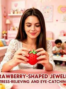 1pc Oversized Realistic Strawberry Squeeze Toy, Stress Relief Ball, Creative Stress Relief Gadget - A - View 1