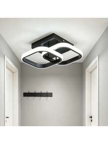 LED Ceiling Light, Modern Square Energy-Efficient LED Ceiling Light, 22W LED Ceiling Light For Hallway, Office, Bedroom, Kitchen, Living Room. - Black - View 2