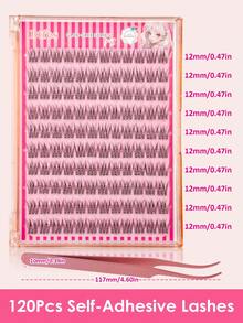 Asiteo 120pcs Self-Adhesive Thick False Eyelash Clusters, Natural Extension C-Curl Eyelash Clusters, Suitable For Party, Gift, Portable Eyelash Clusters - C - View 4