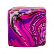 1PC Random Color Fluid Aurora Gradient Cube Squishy Toy, Slow Rising Creamy Soft Malleable Square Block, Iridescent Swirl Visual Sensory Stress Relief Fidget, Quiet Portable Pocket Handheld Toy Suitable For Office Desk & Student Classroom, - 彩色 - 查看 7