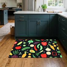 1pc, Home Decor, Cartoon Vegetable Pattern Printed Floor Mat, Diatom Mud Kitchen Rug, Kitchen Mat, Floor Mat, Easy To Clean, Printed Rectangular, Suitable For Living Room, Bedroom, Hallway, Bathroom, Laundry Room - Polyester Rug, Suitable For Indoor And Outdoor Home Decor - Multicolor - View 9