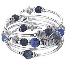Women Charm Bracelet - Navy Blue - View 8
