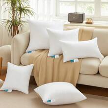 Pillow Inserts - Soft, Plush & Decorative Down Alternative Pillows For Couch Sofa Bed, Machine Washable - White, Pack Of 4 - 18x18 Inches (45x45cm) - View 2