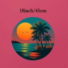 1 miếng dán tường tự dính hình tròn tối giản phong cách nhiệt đới với hình cây cọ và hoàng hôn, có thể tháo rời, họa tiết biển và chim chóc chuyển sắc, làm bằng polypropylene, chống thấm nước và chống phai màu, thích hợp cho văn phòng, không gian thương mại, cửa sổ, tường, phòng khách, phòng ngủ, phòng tắm. Món quà hoàn hảo cho những người yêu thích nghệ thuật tối giản và biển cả. - Nhiều màu - Xem 17