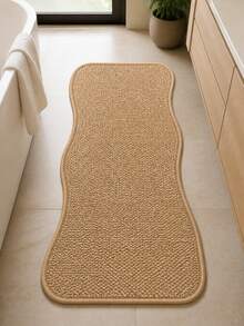 1pc Pineapple Ring Twisted Oblong Woven Style Art Rug, Personalized Aesthetic Decor Carpet, Bathroom Absorbent Doormat, Ins Vibe Ambiance Mat, Modern Minimalist Wooden Accent, Small Rug, Floor Mat, Home Decor, Area Rug, Bathroom Vanity Mat, Bedroom Carpet, Washable Rug - Multicolor - View 1