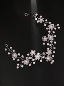 1pc Women's Elegant Handmade Crystal Headband, Suitable For Weddings, Parties, And Gifts - 63480 Silver - View 3