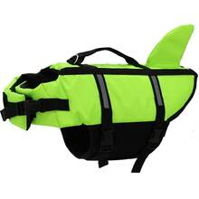 Chaleco salvavidas ajustable para perros, estilo tiburón con alta flotabilidad y asa de rescate, adecuado para perros pequeños, medianos y grandes para nadar y navegar - Verde - Ver 9